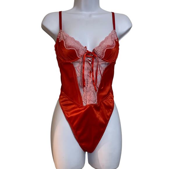 Savage X Fenty Red Goji Berry Bodysuit Womens Size S - Picture 4 of 10